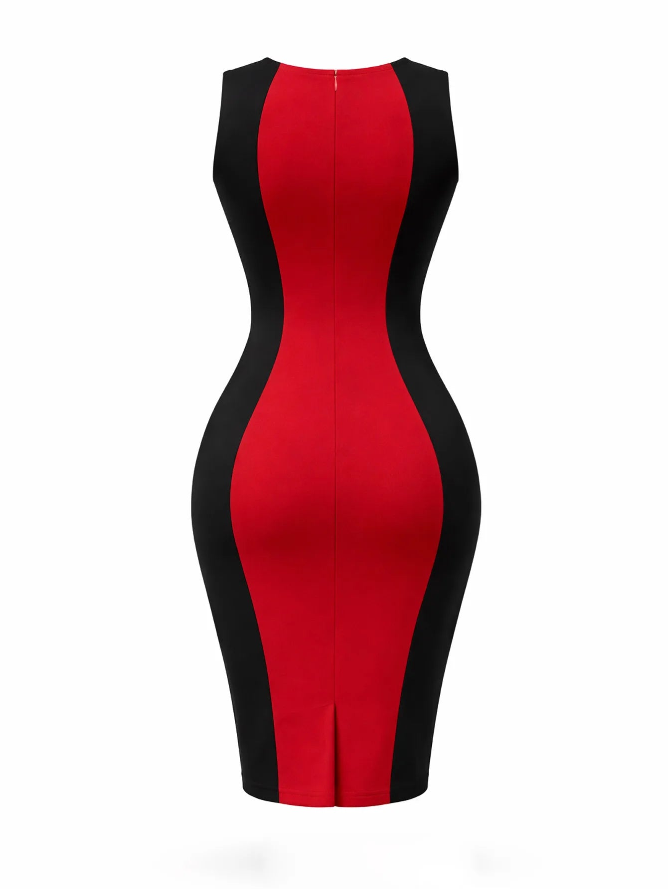 Women’s Sleeveless Colorblock Bodycon Pencil Dress