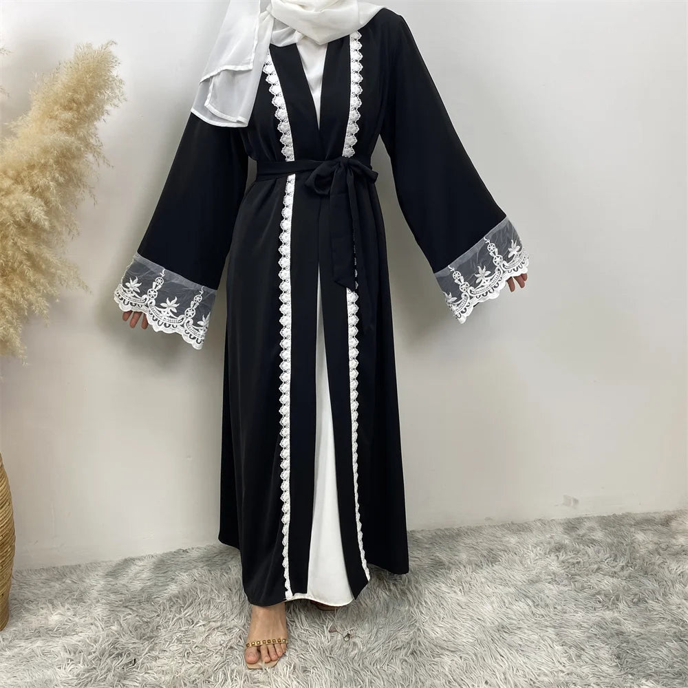 Embroidered Cardigan Abaya Dress for Women – Turkish Style