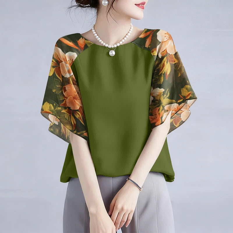 ZANZEA Women’s Floral Print Chiffon Blouse