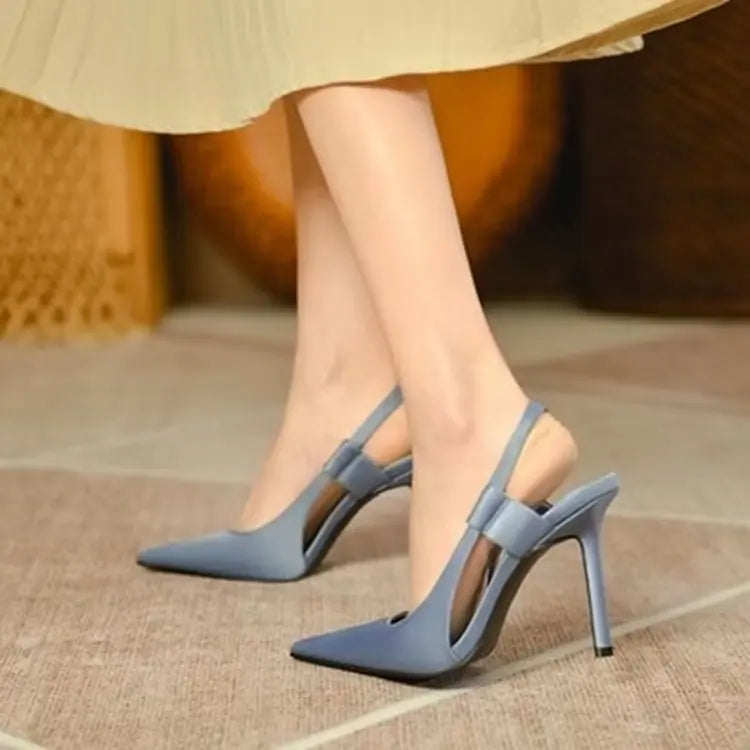 Women's Closed-Toe Mid Heel Hollow Sandals