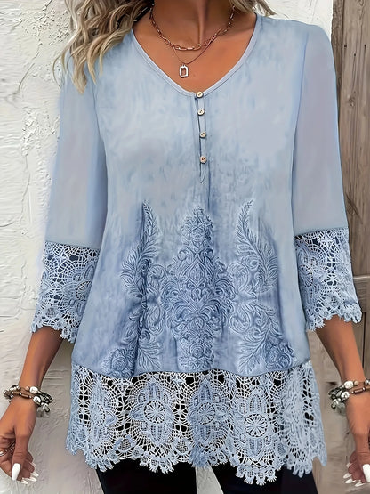 Plus Size Loose Long Sleeve Casual T-Shirt