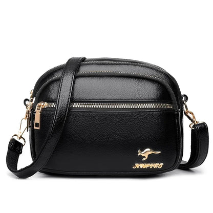 High Quality Soft Leather Multi-Pocket Shoulder Bag