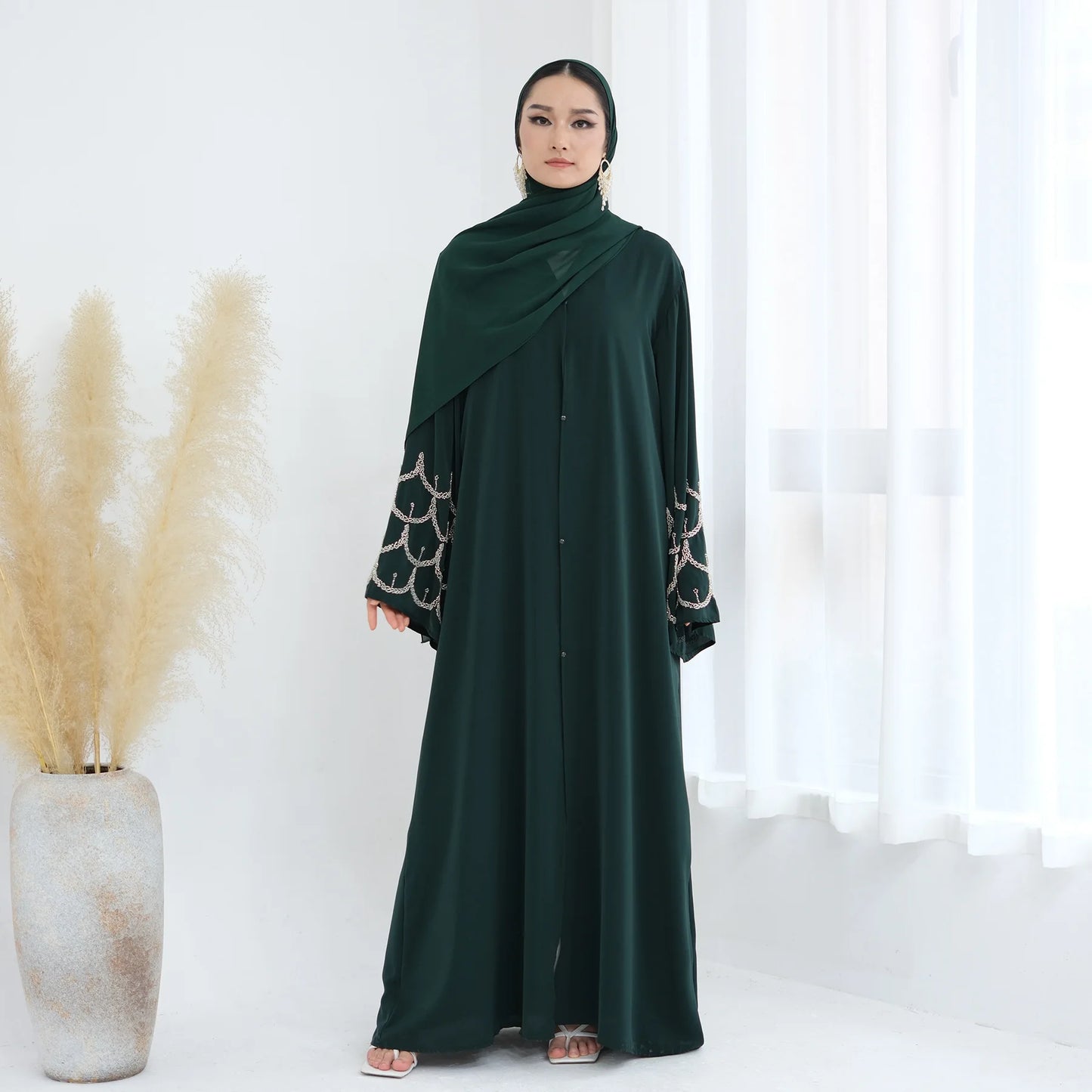 Luxury Dubai Modest Abaya Cardigan Dress for Women