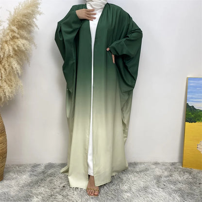 Middle Eastern Gradient Cardigan Abaya Dress for Women