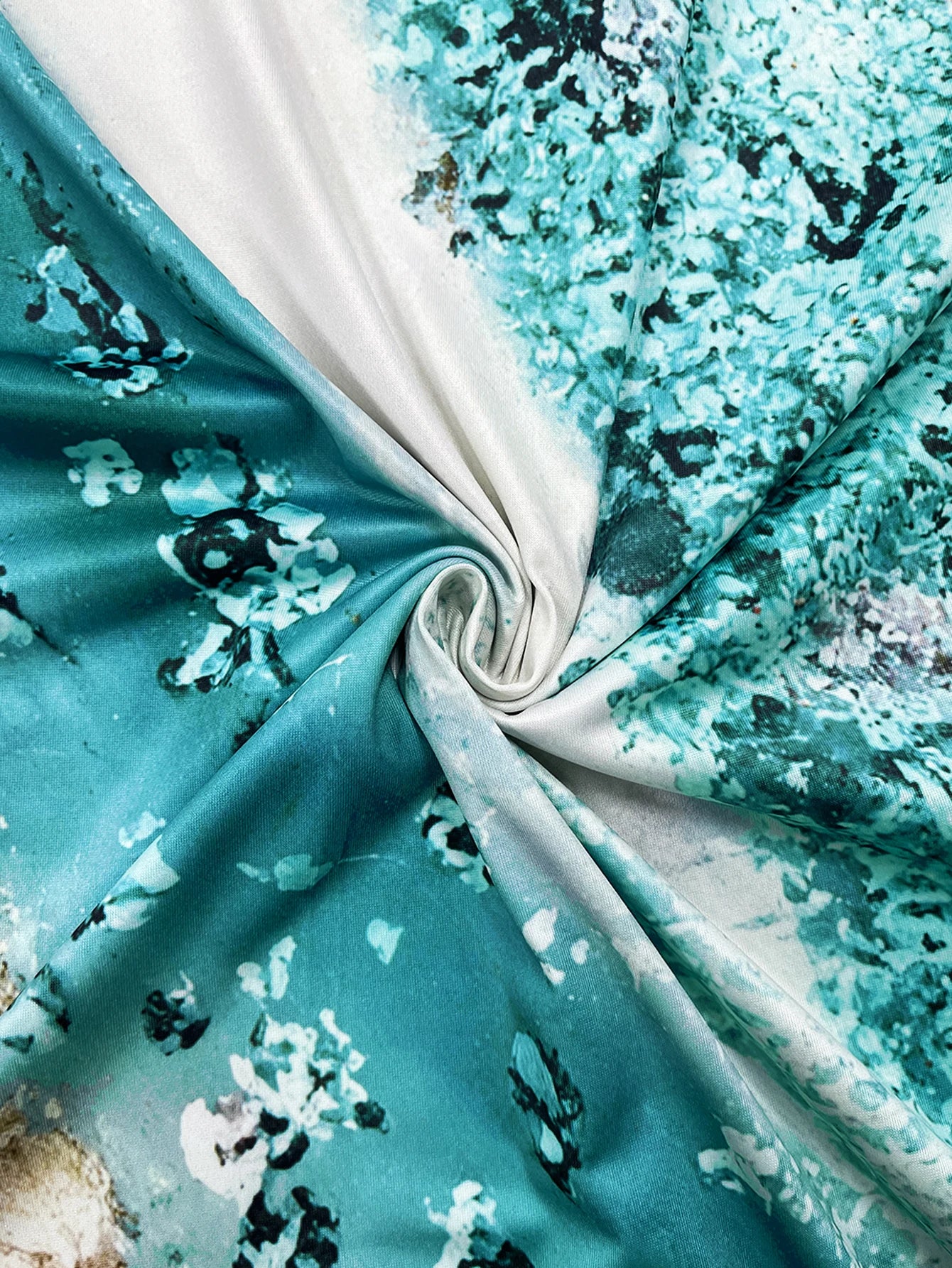 Plus Size Teal Abstract Floral Maxi Sundress