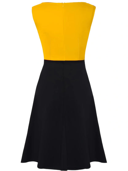 Women’s Sleeveless Zip Front A-Line Office Party Dress