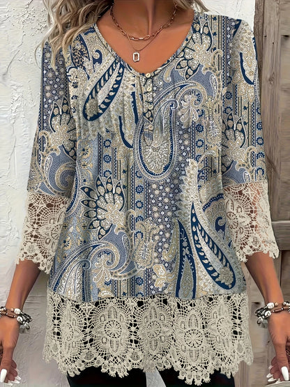 Plus Size Loose Long Sleeve Casual T-Shirt