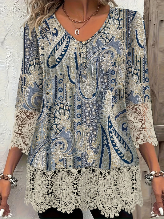 Plus Size Loose Long Sleeve Casual T-Shirt