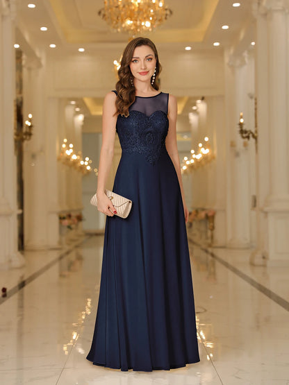 Elegant V-Neck Appliqué Mermaid Evening Gown for Women