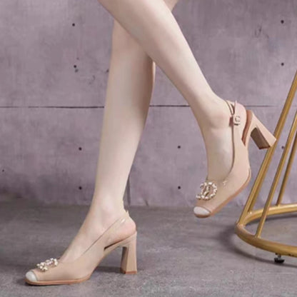 Fashion Buckle Open-Heel High Heel Sandals for Women