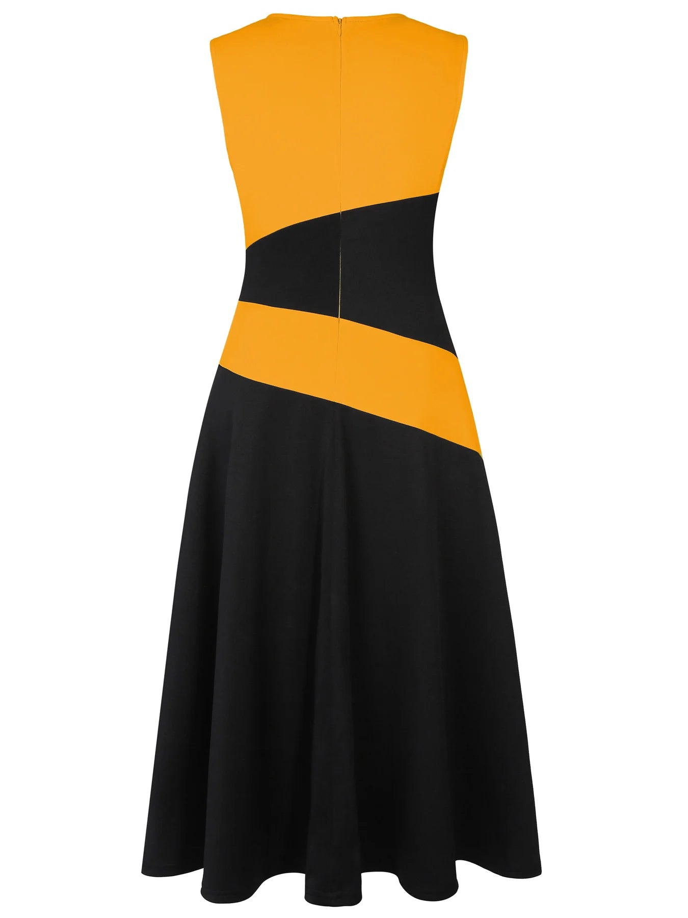 Women’s Sleeveless Colorblock Maxi Skater Dress