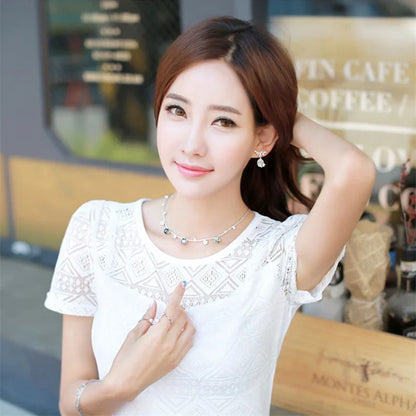 Women’s Lace Crochet Chiffon Blouse