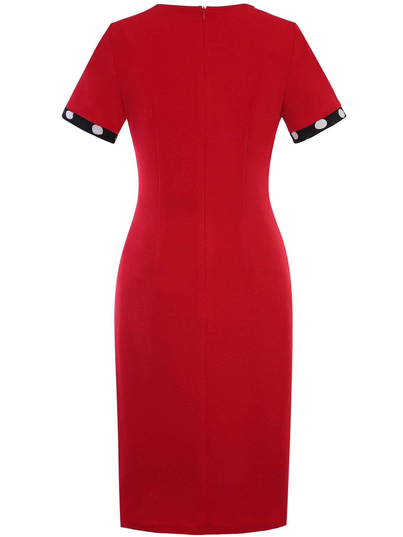 Women’s Polka Dot Colorblock Pencil Sheath Dress