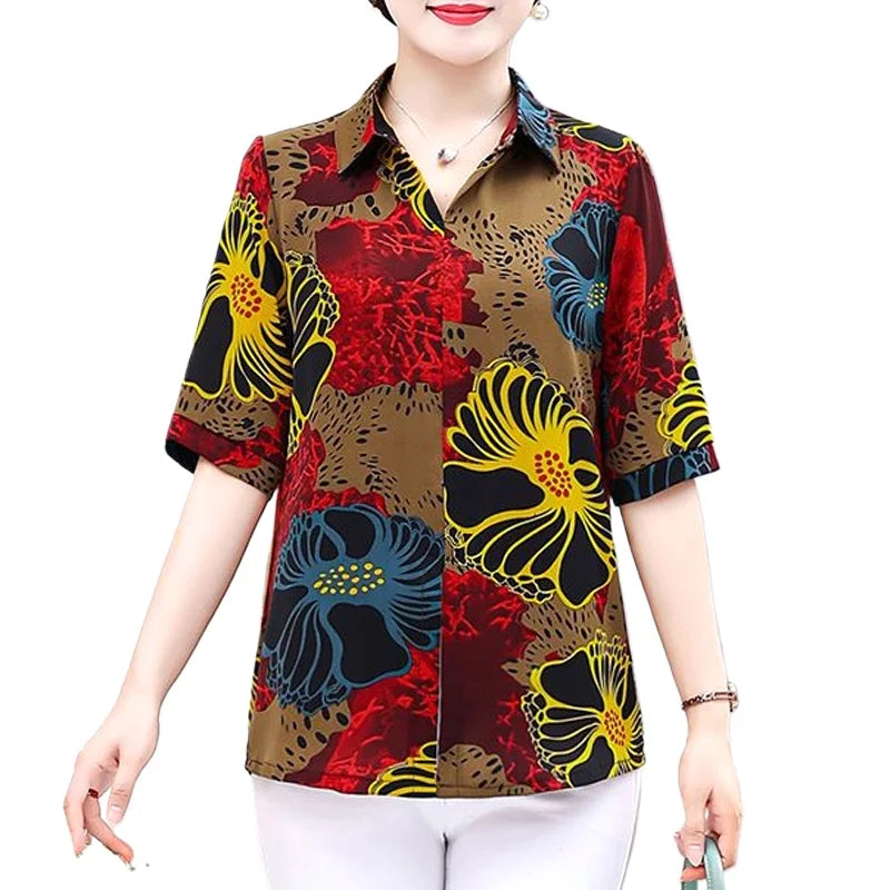 Women’s Printed Collared Casual T-Shirt