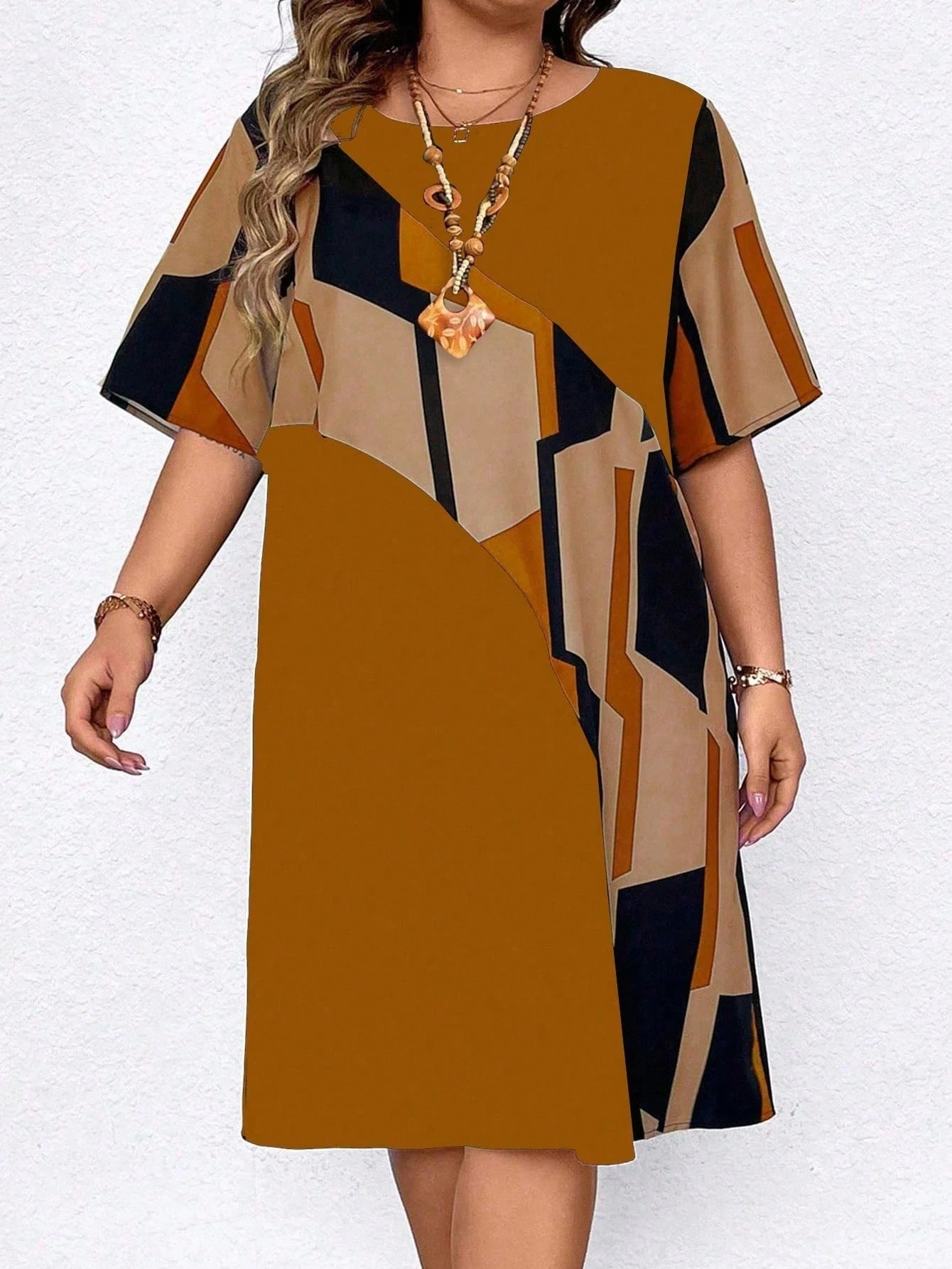 Women’s Geometric Print T-Shirt Dress