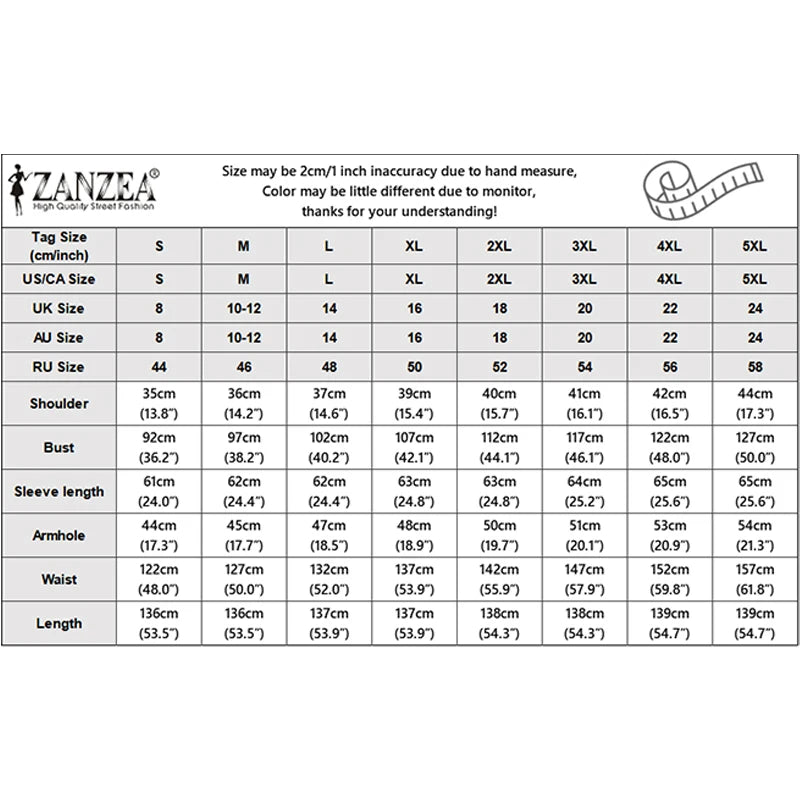 ZANZEA Elegant Lantern Sleeve Pleated Abaya Kaftan Dress for Women