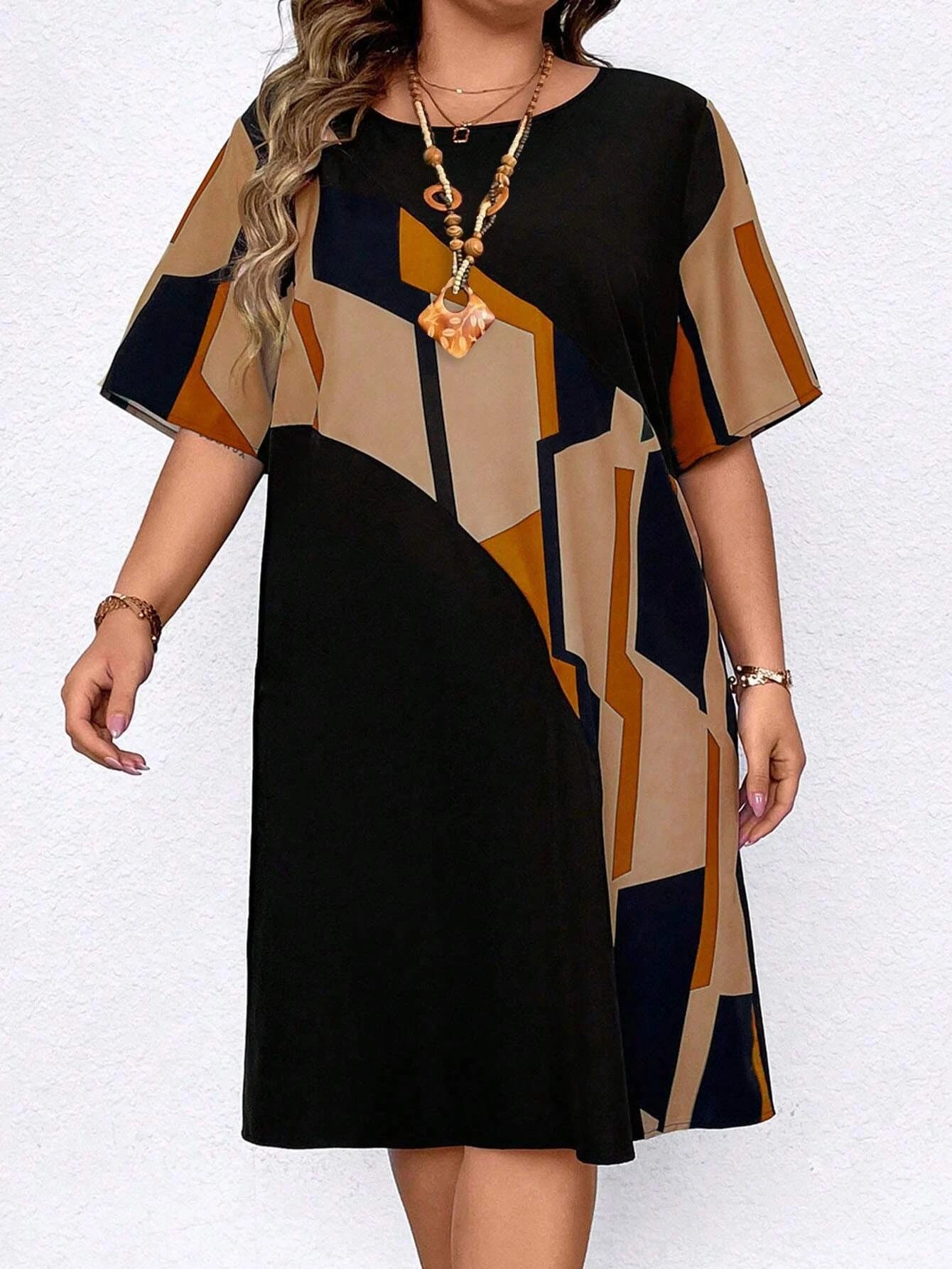 Women’s Geometric Print T-Shirt Dress