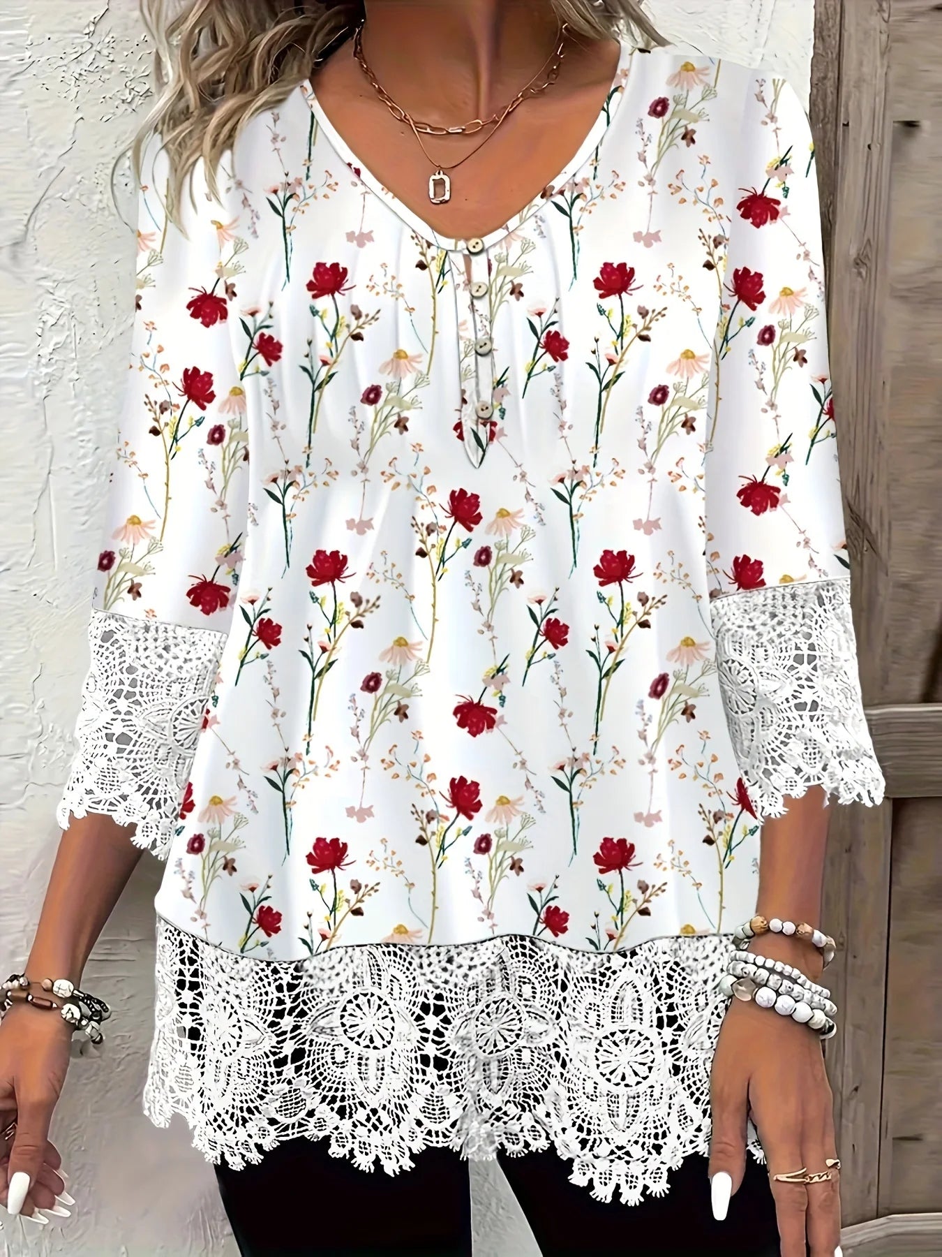Plus Size Loose Long Sleeve Casual T-Shirt