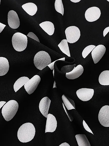 Women’s Polka Dot Colorblock Pencil Sheath Dress