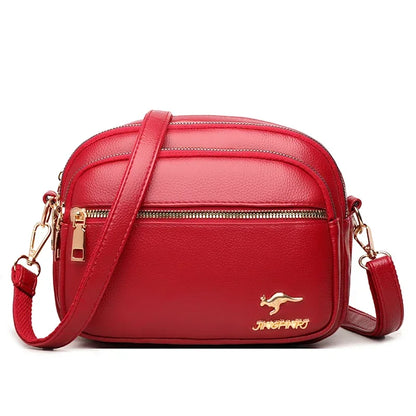 High Quality Soft Leather Multi-Pocket Shoulder Bag