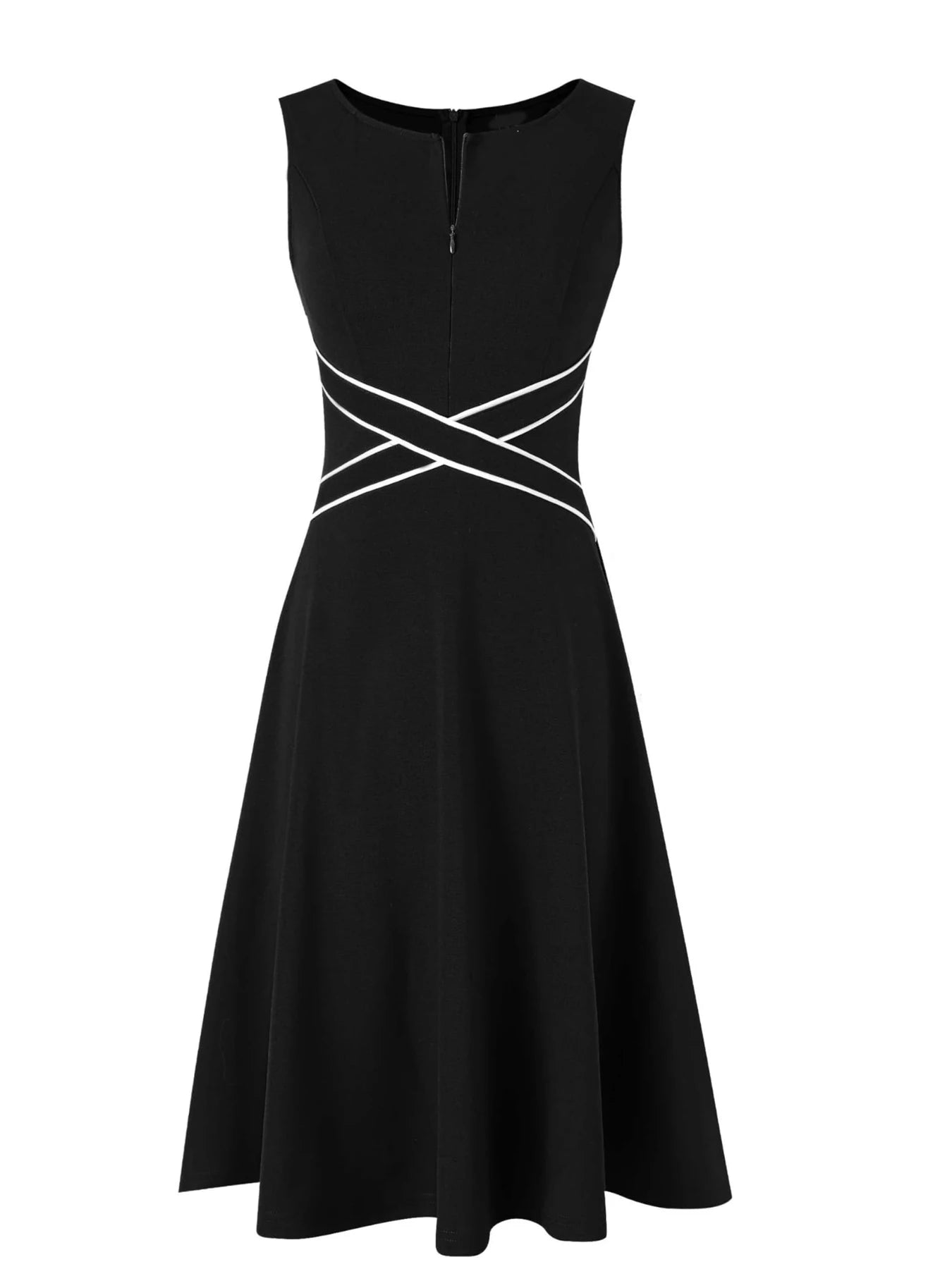 Women’s Sleeveless Vintage Zip Front Fit & Flare Dress