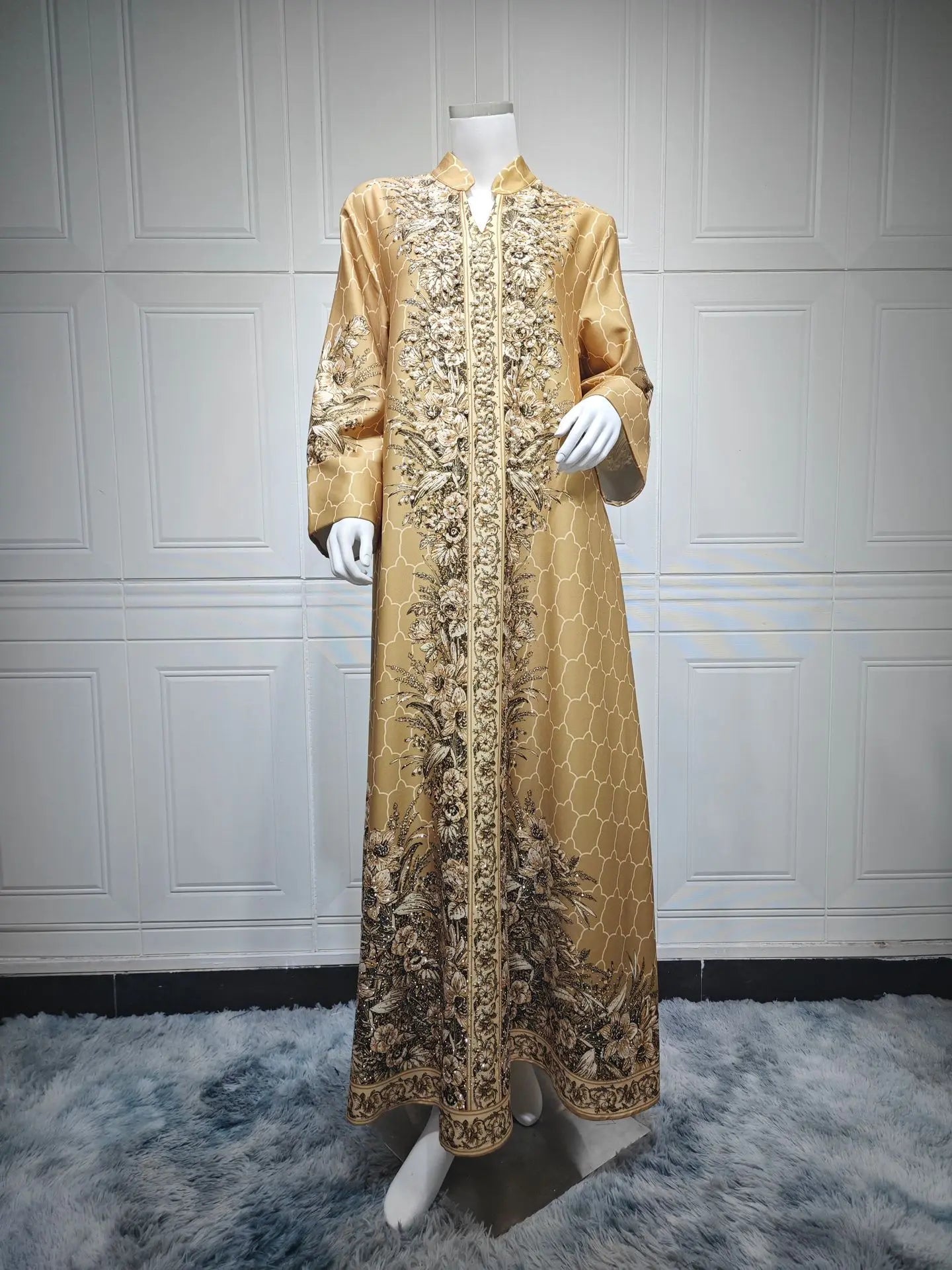 Luxury Dubai Bedazzled Abaya Kaftan Dress for Women