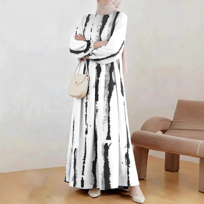 Muslim Cotton Batwing Sleeve Loose Abaya Dress for Women