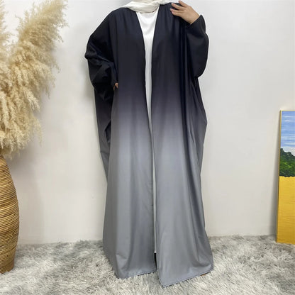 Middle Eastern Gradient Cardigan Abaya Dress for Women