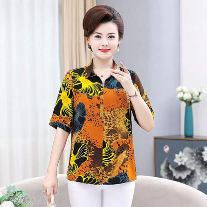 Women’s Printed Collared Casual T-Shirt