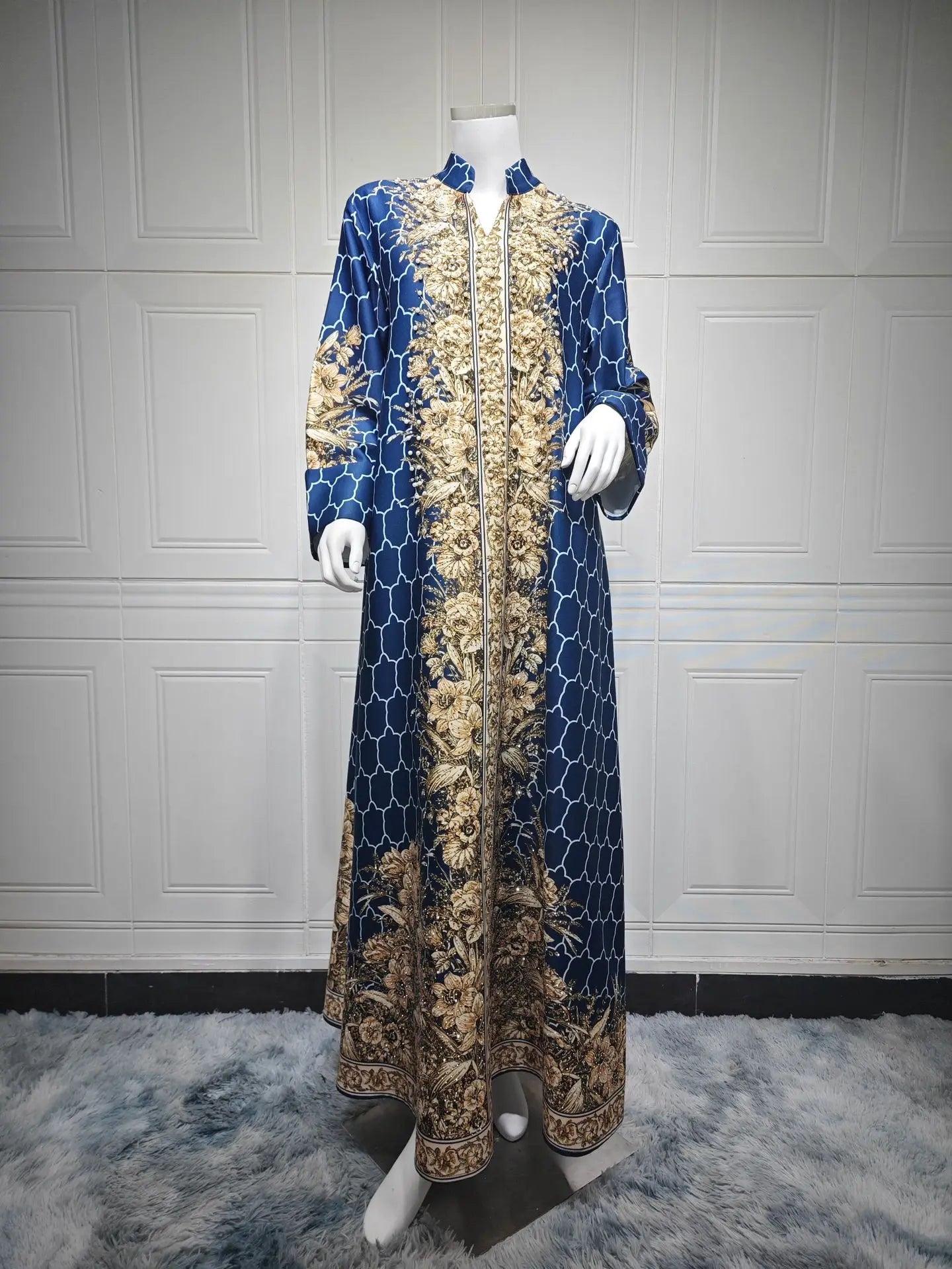 Luxury Dubai Bedazzled Abaya Kaftan Dress for Women