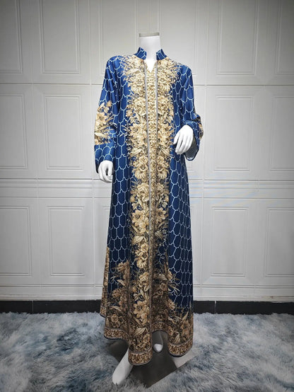 Luxury Dubai Bedazzled Abaya Kaftan Dress for Women