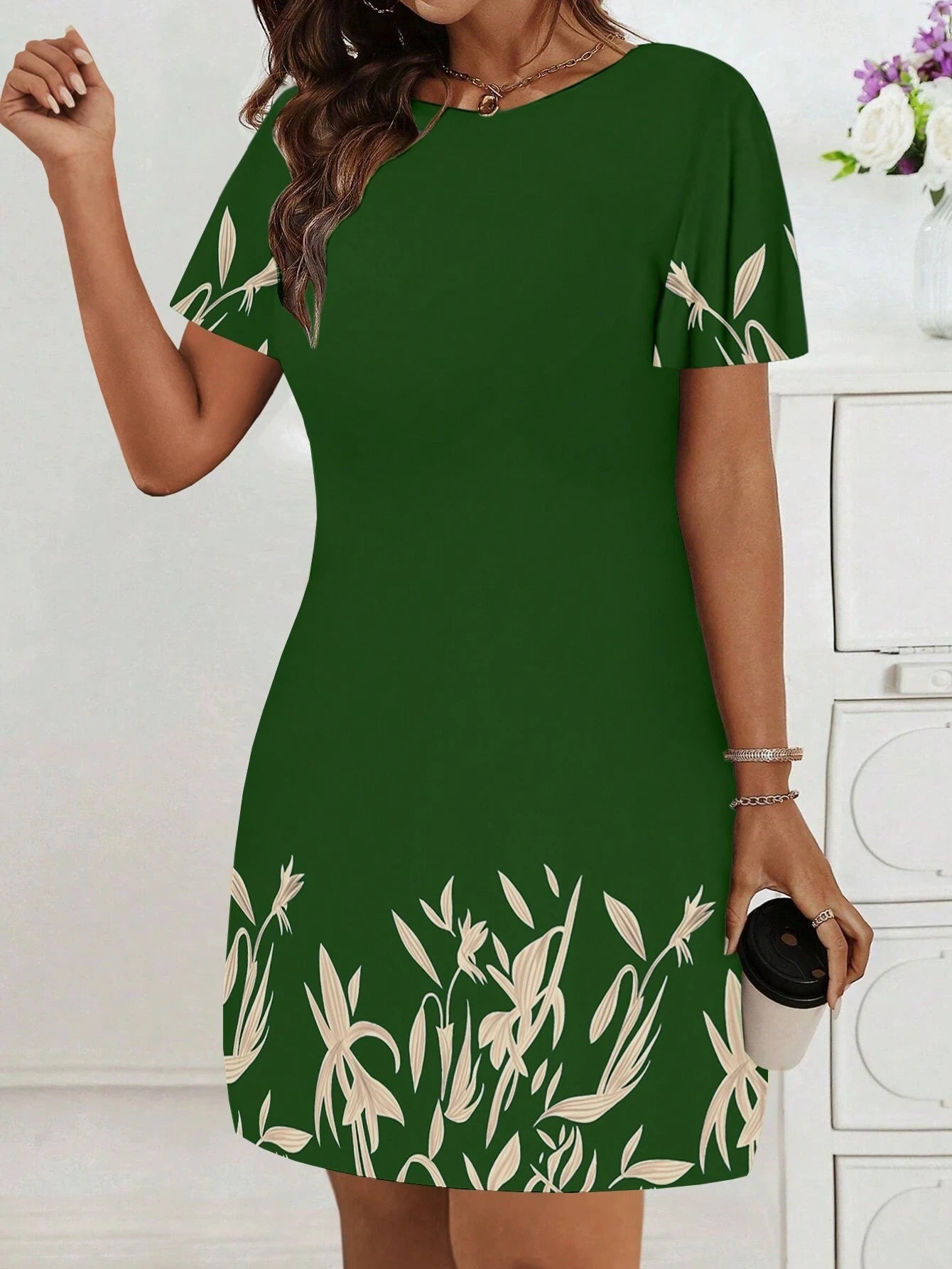 Women’s Bohemian Print Short Sleeve Dress