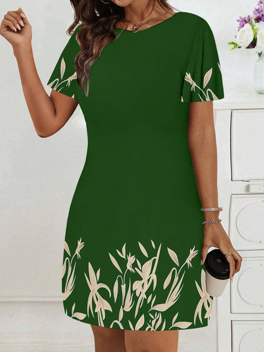 Women’s Bohemian Print Short Sleeve Dress