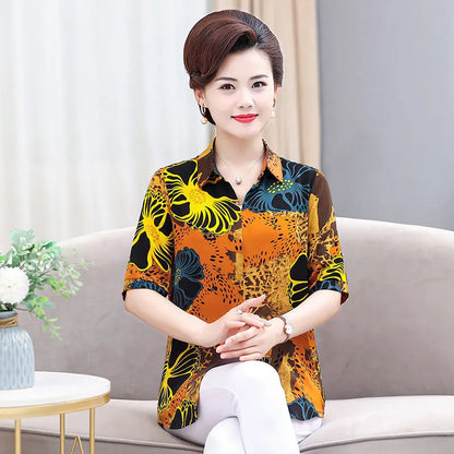 Women’s Printed Collared Casual T-Shirt