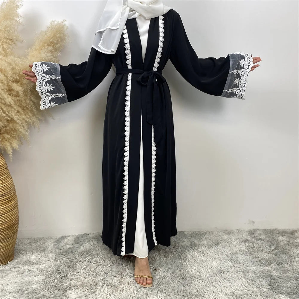 Embroidered Cardigan Abaya Dress for Women – Turkish Style