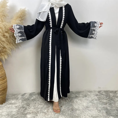 Embroidered Cardigan Abaya Dress for Women – Turkish Style