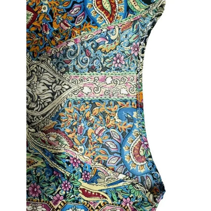 Plus Size Bohemian Print V-Neck Casual Blouse