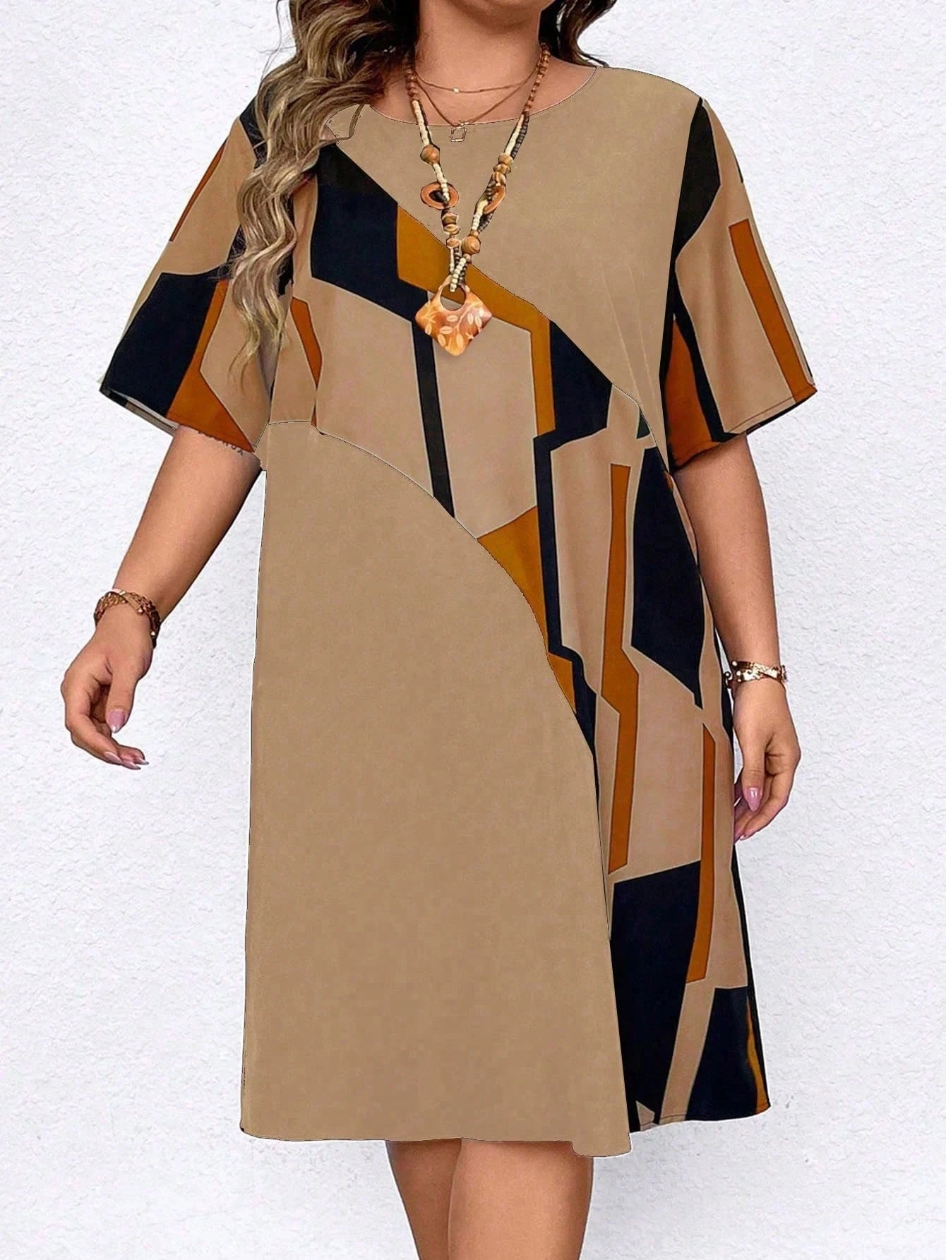 Women’s Geometric Print T-Shirt Dress
