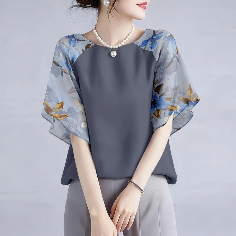 ZANZEA Women’s Floral Print Chiffon Blouse