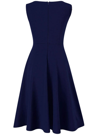 Women’s Sleeveless Vintage Zip Front Fit & Flare Dress
