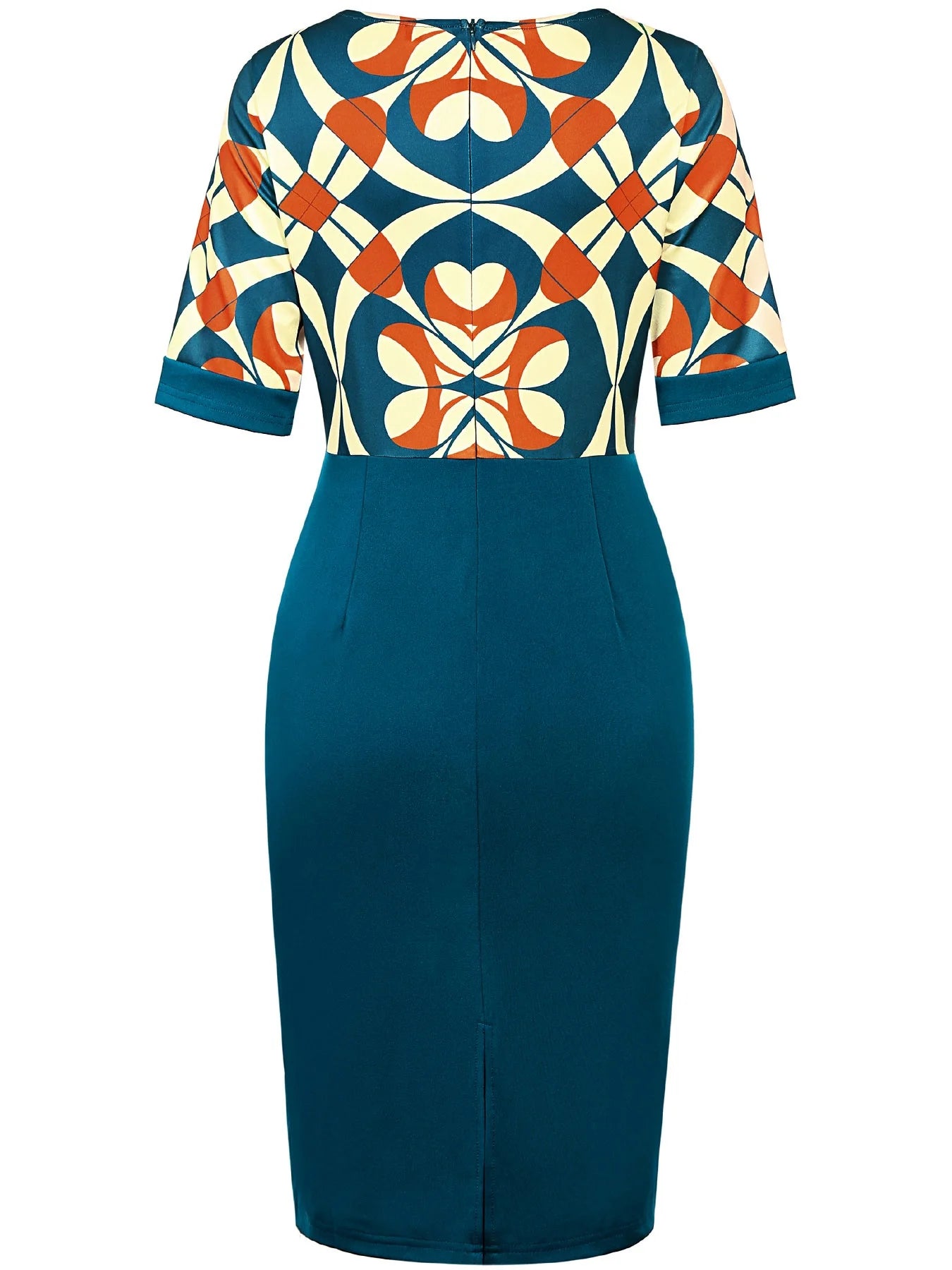 Women’s Geometric Print Pencil Sheath Dress