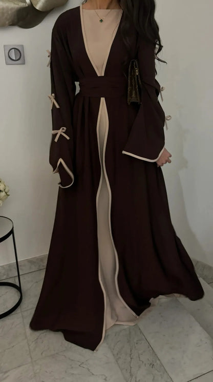 Eid Bow Sleeve Kimono Abaya Dress for Women