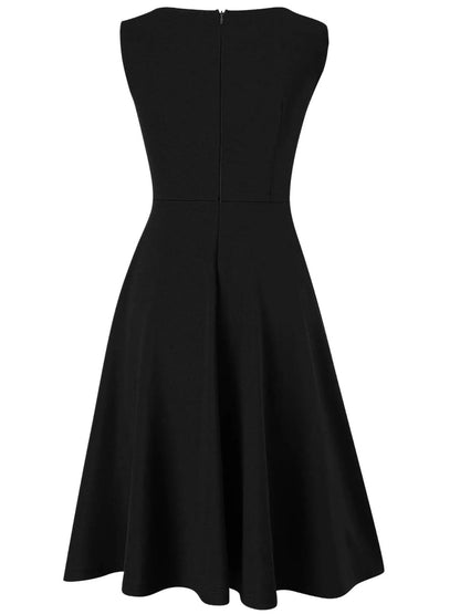 Women’s Sleeveless Vintage Zip Front Fit & Flare Dress