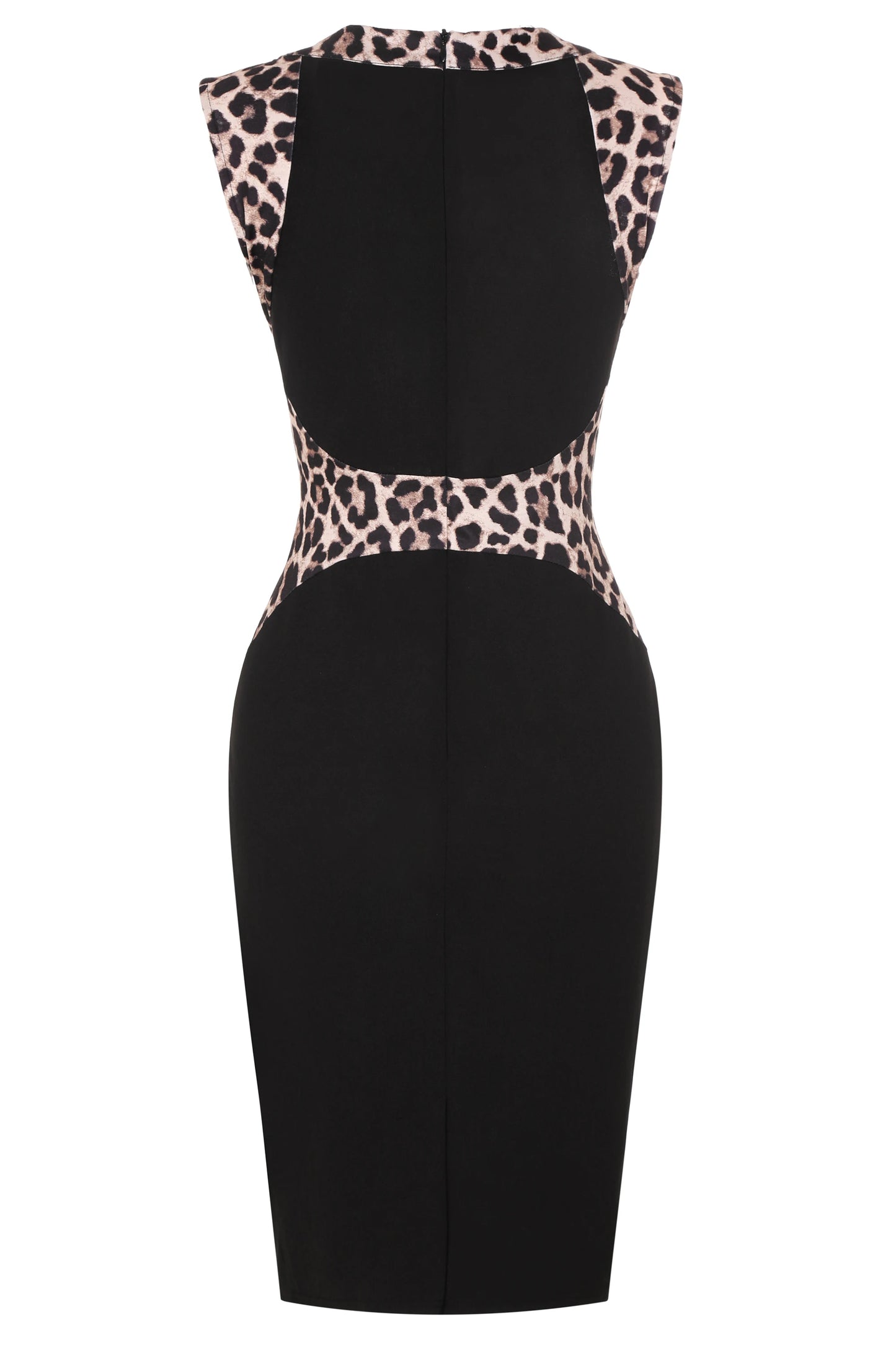 Women’s Leopard Patchwork Sleeveless Bodycon Dress