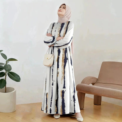 Muslim Cotton Batwing Sleeve Loose Abaya Dress for Women