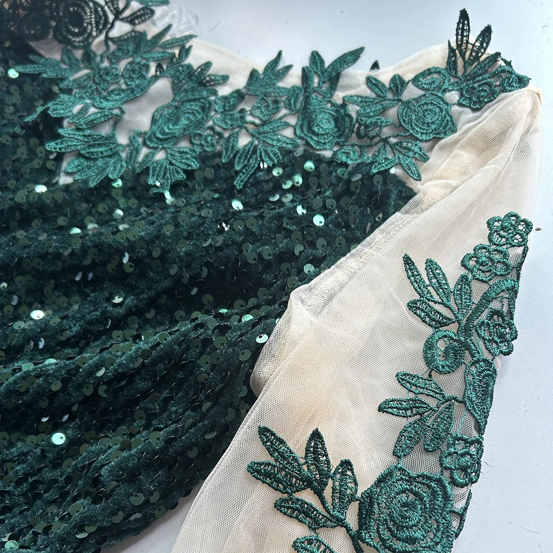 Romagic Floral Sequin Backless Evening Gown for Women
