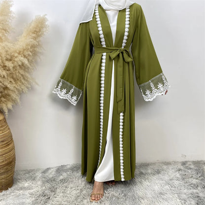 Embroidered Cardigan Abaya Dress for Women – Turkish Style