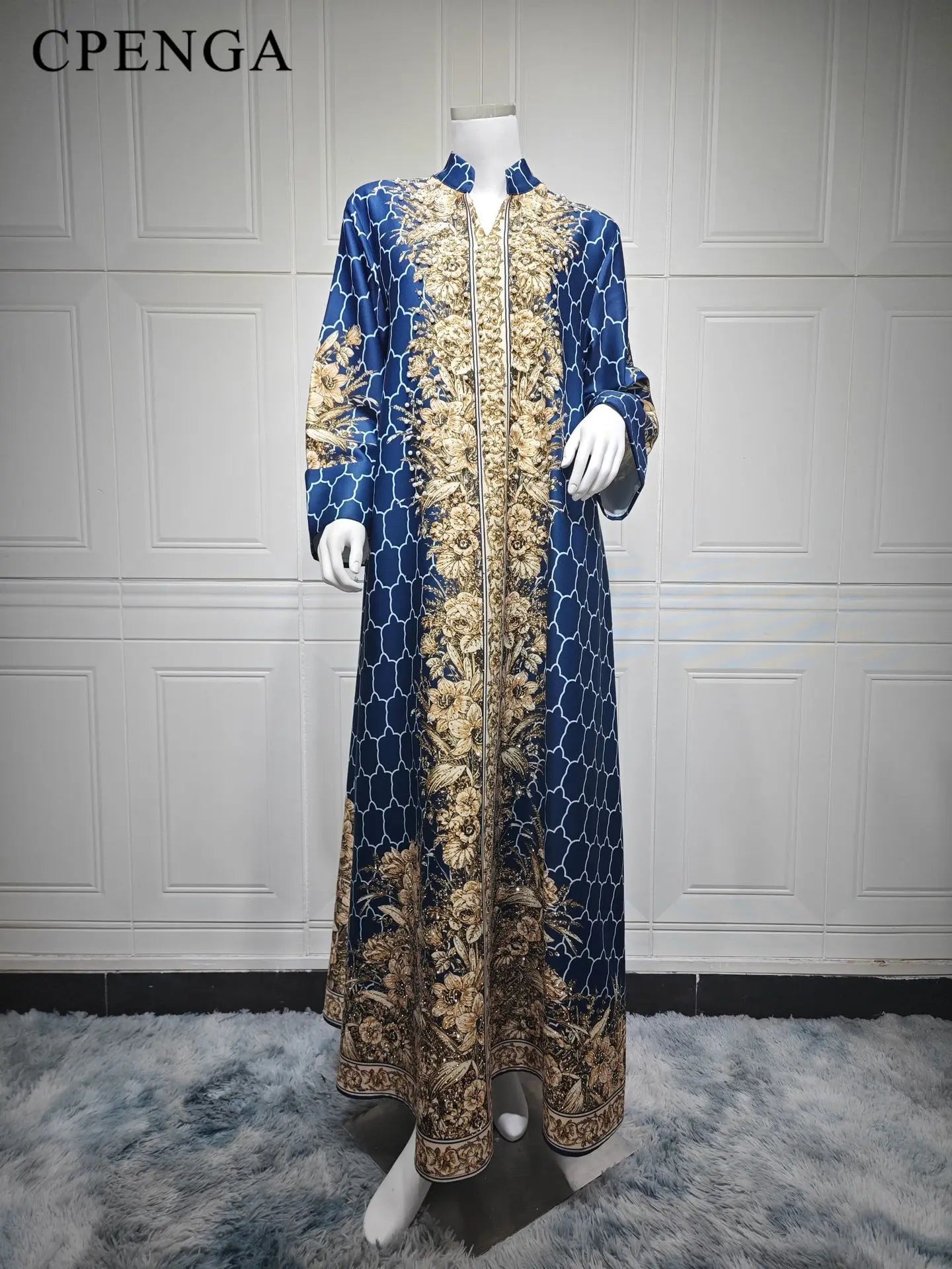 Luxury Dubai Bedazzled Abaya Kaftan Dress for Women