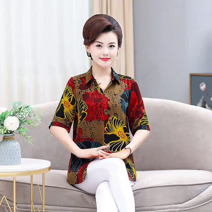 Women’s Printed Collared Casual T-Shirt
