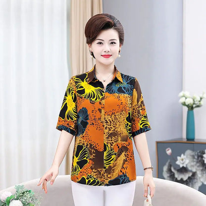 Women’s Printed Collared Casual T-Shirt